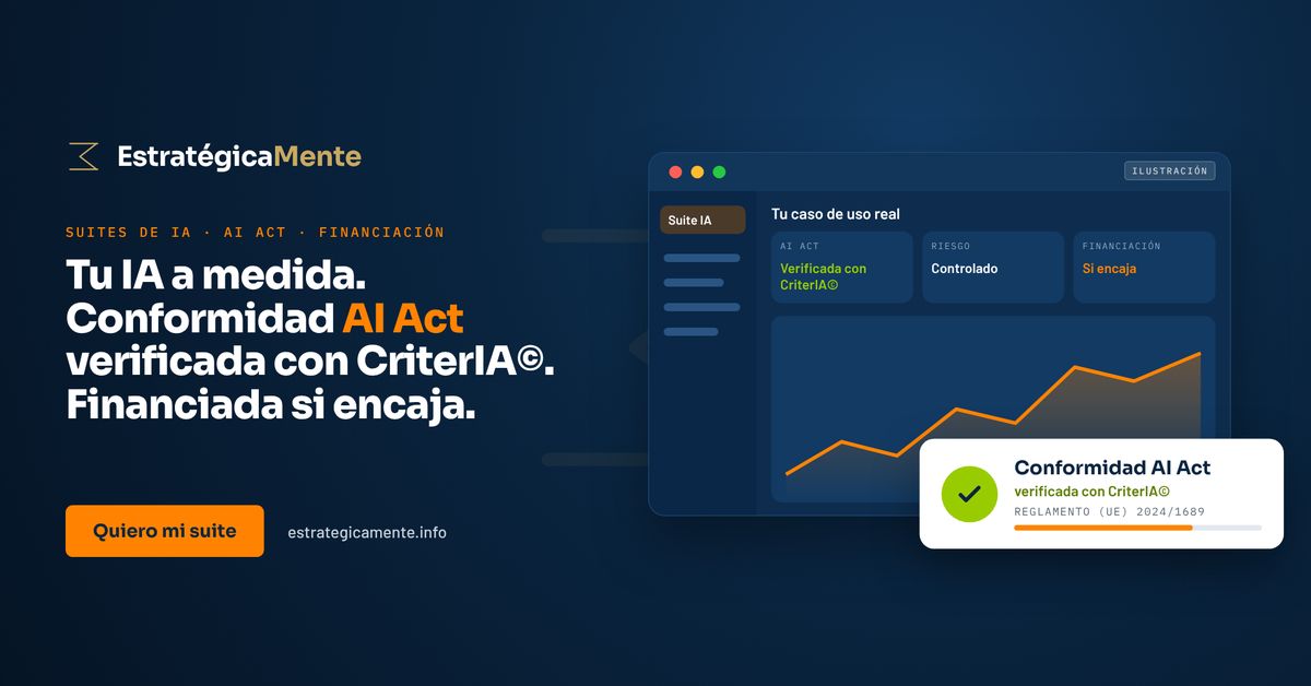 Ilustración de una suite de IA a medida con la conformidad AI Act verificada con CriterIA©